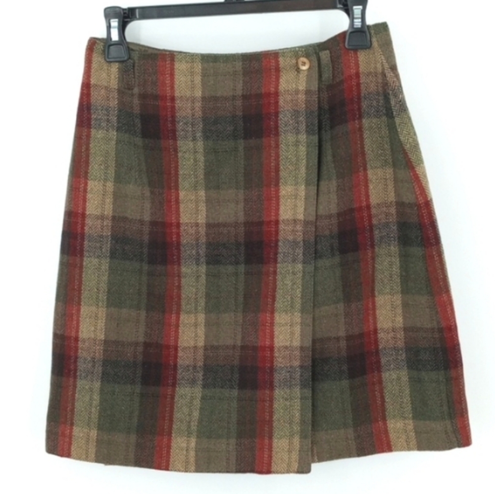 Maurices Vintage Plaid Wool Mini Skirt Size 6